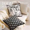 Funda de Almohada de Lujo Estilo Chanel Blanco y Negro Estilo Francés Simple Estilo Italiano Lujo Ligero Cojín para Sofá Sala de Estar Ventana Saliente