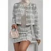 Fábrica de Origem Dropshipping Transfronteiriço Conjunto Elegante de Blazer e Saia Curta com Textura de Alta Qualidade Verão