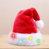 Suministro Transfronterizo de Fábrica de Gorros Rojos de Santa Claus para Navidad en Múltiples Colores para Adultos y Niños, Felpa con Luces LED para un Ambiente Festivo