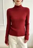Blusa de Malha Base Gola Alta Manga Longa Estilo Coreano Feminina Outono Inverno Novo Estilo Elegante Emagrecedor Suéter Pulôver