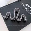 Dovii Jewelry Pinza Grande Metálica con Forma de Serpiente Estilo Frío Pinza de Tiburón Pinza de Garra para Recogidos Altos Accesorios para el Cabello