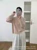 Cardigã de tricô com gola redonda para mulheres, novo estilo outono e inverno, casaco suéter solto e macio, top simples e versátil estilo coreano que afina