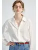 Camisa feminina branca VEGA CHAG, camisa de outono com renda francesa para o trabalho, top leve e fino de manga longa em estilo europeu