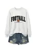 Mamá de fútbol Amazon eBay sitio independiente sudadera casual versátil de manga larga con cuello redondo comercio exterior transfronterizo