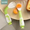 Cuchara de Entrenamiento para Bebé Aprendiendo a Comer Niños con Ventosa Cuchara Suave Curvable Vajilla Entrenamiento Complementario para Alimentos de Bebé Cuchara Curva
