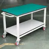 Carro antiestático para taller, carro de material de doble capa, carro de rotación con banco de trabajo con ruedas, carro de acero inoxidable, carro de herramientas