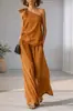 2026 Nuevo Traje de Pantalón Ancho sin Mangas con Hombro Descubierto Estilo Europeo y Americano Conjunto de Dos Piezas de Moda Casual de Verano para Mujer Estilo de Moda