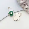 1 Accesorio de Joyería DIY Verde Aleación Esmalte Flor de Cerezo Colgante Llavero Pendientes Accesorios para el Cabello Encanto para Teléfono Venta al por Mayor