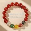 Pulseira de Contas de Ágata Cinco Direções Naturais para Homens e Mulheres, Pulseira de Contas da Sorte de Ágata Vermelha e Preta para o Ano do Zodíaco, Oferta Especial de Transmissão ao Vivo