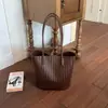 Bolsa de mão com padrão trançado feminina 2026 nova tendência verão retrô para o dia a dia bolsa de ombro única bolsa saco de grande capacidade bolsa tote