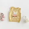 Chaleco para Niñas Otoño Versátil Dibujo Animado Suéter de Punto Chaleco Interior Cálido Ropa de Abrigo Otoño e Invierno para Bebés Niñas