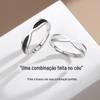Anel de casal céu e branco masculino e feminino Moda Prata esterlina de luxo leve design original anel estilo frio moda
