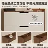 Tablero ecológico de madera maciza, zapatero ultradelgado para uso doméstico, nuevo modelo 2026, mueble estrecho para recibidor, zapatero de pared integrado