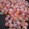 Ágata Rojo Carmesí Natural Pequeño Melocotón Pequeño Criando Accesorios DIY Rosa Melocotón Accesorios Melocotón Fábrica de Joyería Mayoreo