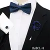 Conjunto de Gravata Borboleta, Abotoaduras e Broche Masculino de Três Peças para Terno de Casamento do Noivo Decoração de Camisa Gravata Borboleta Paisley