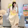 Novo Estilo Pijama de Algodão de Manga Curta Combinando Mãe e Filha com Personagens de Estrelas de Desenho Animado para Meninas, Roupa de Casa Fina Infantil Acima do Joelho
