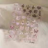 Novos Adesivos de Manicure Ballet com Laço Rosa Fofos Clareadores Grid Feminino Usáveis Cartão de Planejador Fazer DIY