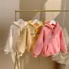 Roupas Infantis Inverno Moletom com Capuz para Meninas com Forro de Lã Espessado Pequeno e Médio Infantil Peça Única Caxemira Dopamina Jaqueta Quente Infantil para Mulheres