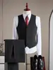 Traje de Negocios Cruzado para Boda de Novio Traje de Hombre Elegante Versátil Moda Delgado Profesional Ropa Formal Traje Elegante
