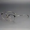 Armazón de anteojos ultraligero de titanio puro, armazón de anteojos cuadrado retro 80901, armazón de anteojos para miopía Danyang al por mayor