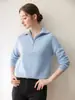 ¡Granos de maíz! Suéter de cachemira con solapa y media cremallera para mujer, jersey de punto raglán, capa base de punto, prenda interior, chaqueta suéter