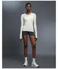 Nuevo top de manga larga para yoga, ajustado y transpirable, para mujer, con cuello redondo, adecuado para correr y actividades de fitness.