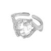 564 Estilo Coreano INS Nicho Lujo Ligero Diseño Patrón de Árbol de Vid Geométrica Anillo de Zirconia Plata de Ley S925 Anillo para Mujer