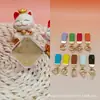 Colgante cuadrado de oro puro 999 "Éxito Instantáneo" serie de llaveros de cuero con cordón para promoción en transmisiones en vivo de TikTok
