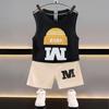 Nuevo Traje de Verano para Niños para Niños Estilo Verano para Niños de Talla Pequeña y Mediana Deportivo Chaleco sin Mangas Ropa Exterior Shorts Casuales Conjunto de Dos Piezas