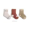 Calcetines para Bebé Invierno Engrosados de Felpa Cálidos Calcetines para Recién Nacido Rayados Florales Unisex Calcetines de Media Pantorrilla para Niños