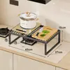 Estante de Hierro para Estufa de Cocina, Soporte para Cocina de Inducción, Soporte Base para Estufa de Gas, Estante para Ollas Doméstico, Estante Metálico Multifuncional