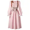 Comercio Exterior Transfronterizo Ropa Infantil Vestido Estilo Francés Moderno y Elegante Vestido Estampado con Lazo en la Cintura Nueva Serie de Colores 2026