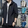 Chaqueta cortavientos ligera con capucha para hombre para otoño e invierno, ropa deportiva casual, cortavientos de moda para hombre