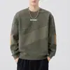 Moletom Pesado Estilo Retrô Americano 380g para Homens Outono 2025 Nova Marca de Moda Solto Tamanho Grande Manga Longa Tops Casuais para Homens