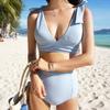 2017 Nueva Moda de Trajes de Baño Bikini Sexy Liso Triángulo Traje de Baño de Dos Piezas