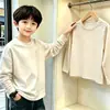 Camiseta informal versátil de algodón puro para Primavera/Otoño 2026, estilo americano moderno, fresca y elegante, con estampados únicos, top de manga larga para niños y bebés