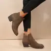 2026 Verano Nuevo Comercio Exterior Tallas Grandes para Mujer Casual Cómodos Tacón Grueso Modernos Prendas de Abrigo Cremallera Lateral Mocasines Talla Única para la Mayoría