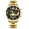 Nuevo Reloj de Acero para Hombre con Calendario Falso de Tres Ojos Reloj de Cuarzo Reloj Deportivo Manecillas Luminosas Reloj de Pulsera para Hombre