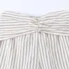 TAOP&ZA Comércio Exterior Transfronteiriço Roupas Femininas 2026 Novo Atacado Retrô Americano Lenço Amarrado Listrado Calça de Perna Larga