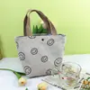 Bolsa de tela de pana estilo coreano vintage, para llevar a mano, ideal para estudiantes, momias y viajeros.