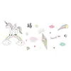 Calcomanías de Pared de Unicornio Arcoíris Pintadas a Mano de Dibujos Animados Dormitorio Infantil Jardín de Infancia Fondo Embellecimiento Calcomanías de Pared Fx64025