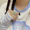 Collar Geométrico de Dibujos Animados Retro Coreano Colgante de Clavícula de Oso Blanco y Negro Popular en Instagram Collar para Mujer de Moda