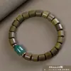 Pulsera de Sándalo Verde Añejo Argentino al por Mayor para Hombres y Mujeres, Joyería de Madera Cultural y Artística, Fábrica de Cuentas de Oración de Mano