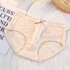 Ropa interior japonesa sexy de encaje sin costuras de talle medio color nude helado moda tejida levanta glúteos calzones para niña