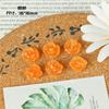 Parche mate de resina de flor rosa DIY aretes hechos a mano tocado accesorios para funda de teléfono móvil venta al por mayor