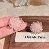 Aretes de Flor Transparente de Hielo Frescos y Simples para Mujer, Pendientes de Dulce Diseño de Nicho, Accesorios de Oreja Versátiles de Alto Valor para el Día a Día