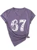 Camiseta de Manga Corta para Mujer Talla Extra Grande 100 kg Plus, Estilo Verano, Cuello en V de Alta Gama, Estampado de Moda, Corte Holgado, Top Adelgazante