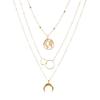 Popular Cadena para Clavícula de Amazon, Collar con Colgante de Mapa Lunar Multicapa para Mujer, Gargantilla Retro Bohemia Personalizada