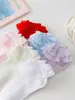 Calcetines de encaje de doble capa para niñas, finos, blancos, de princesa para baile, para bebés, primavera y otoño, infantiles, danza latina