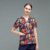 Ropa de lavado a mano, ropa quirúrgica estampada de manga corta para médicos, ropa de trabajo para salón de belleza oral para mujeres, ropa de algodón para cepillos de manos de hospital para mascotas para hombres